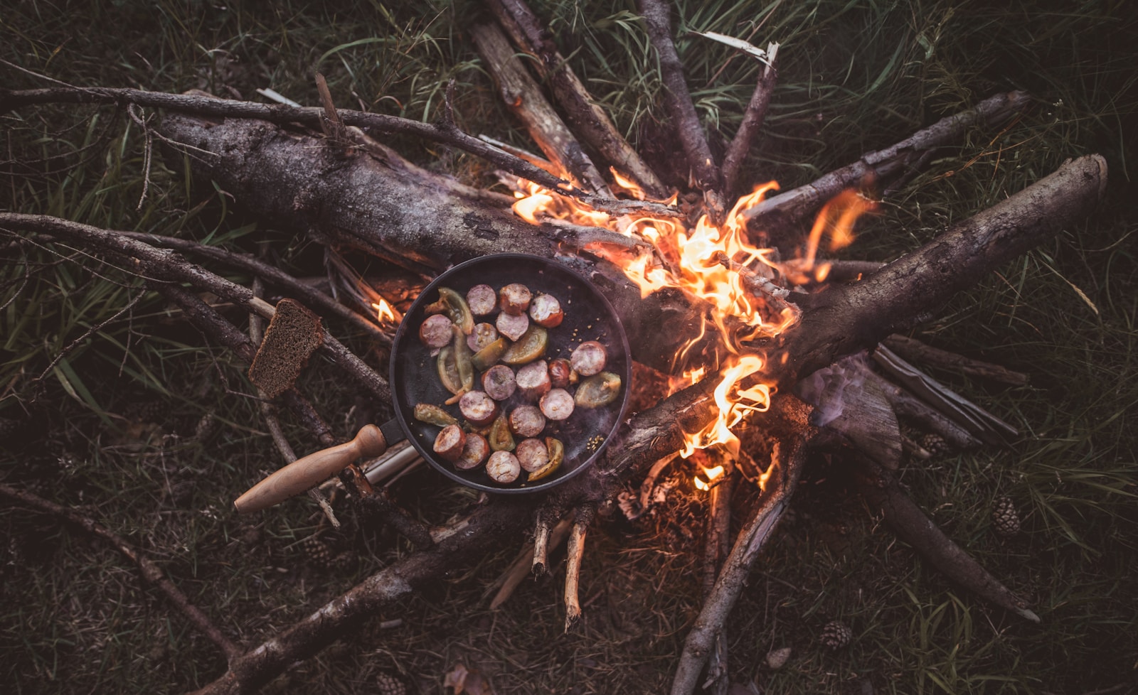 Fresh wild game meal prepared from venison, turkey, rabbit, and fish for a field-to-table dinner