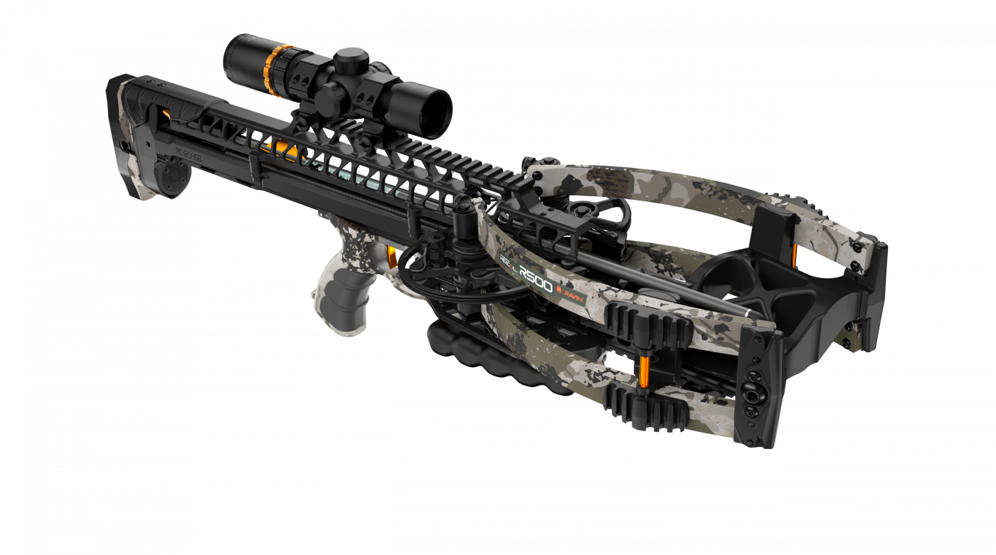Ravin R500 compact crossbow with scope set up for hunting and target practice