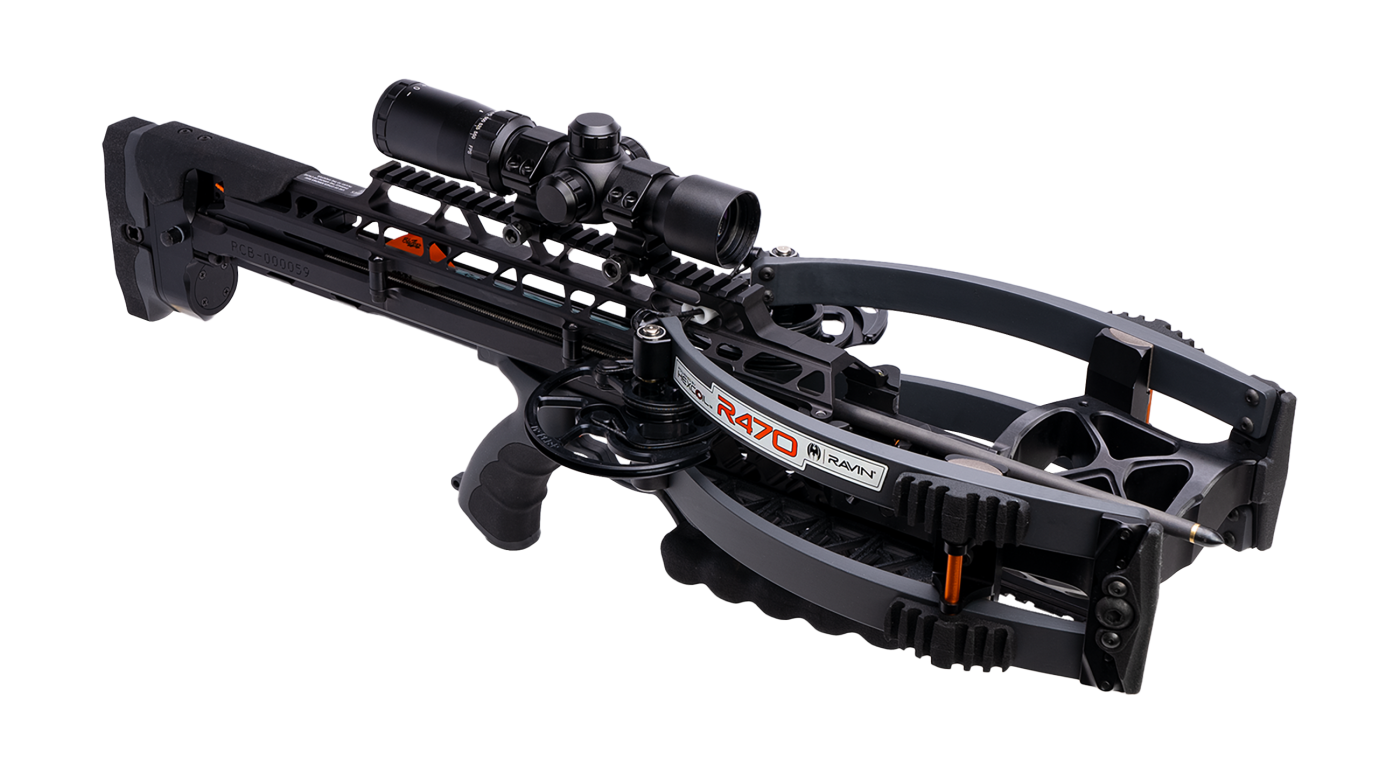 Ravin R470 compact crossbow prepared for hunting and range practice