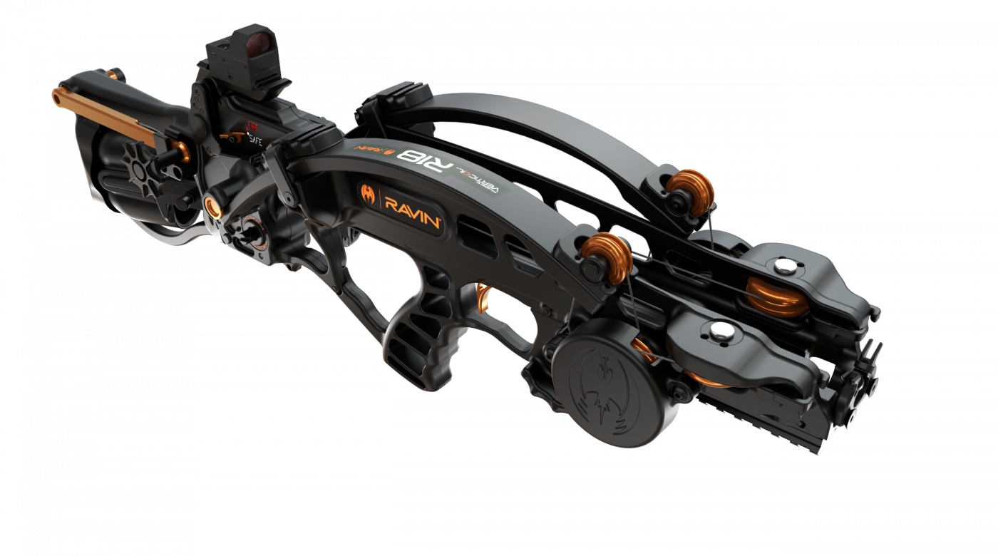 Ravin R18 compact vertical-limb crossbow with removable stock set up for hunting practice