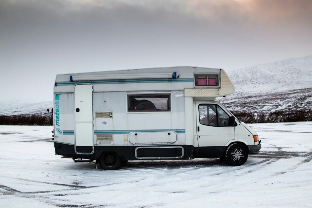 RV being prepared for freezing weather with professional winterization service